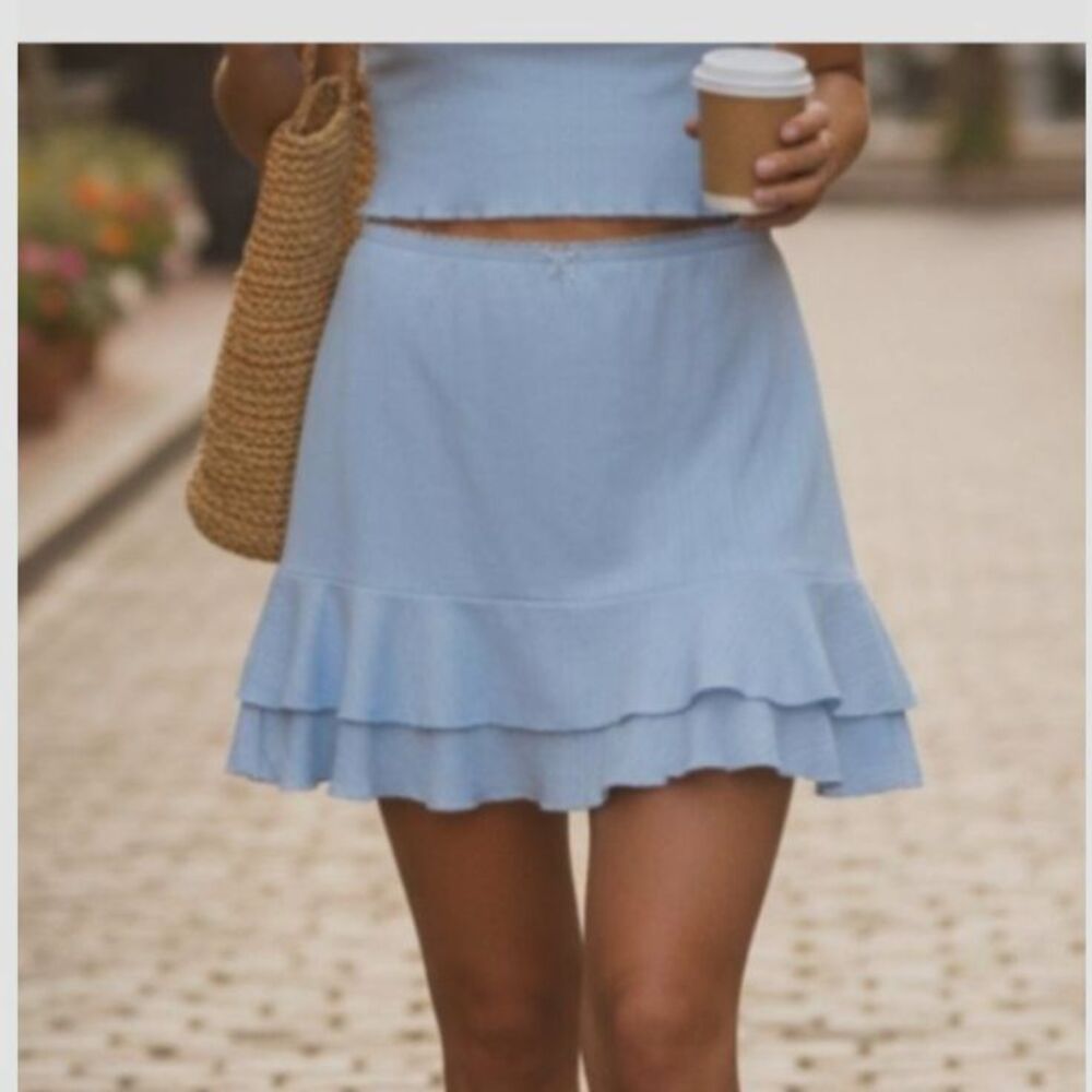 Women's Tiered Mini Skirt -Wild Fable- Light Blue Size various